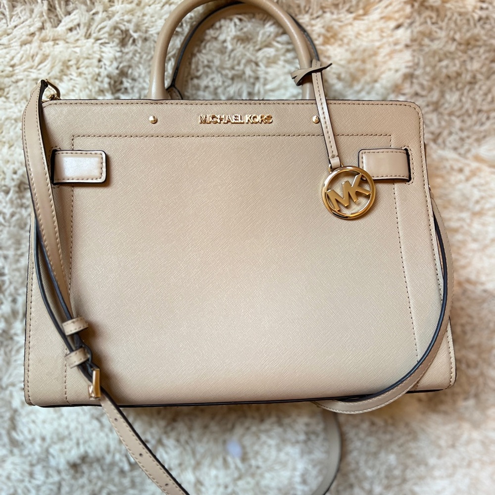 Michael Kors Tan Satchel with Gold Hardware